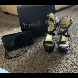 Black Bebe strap high heels 👠 shoes